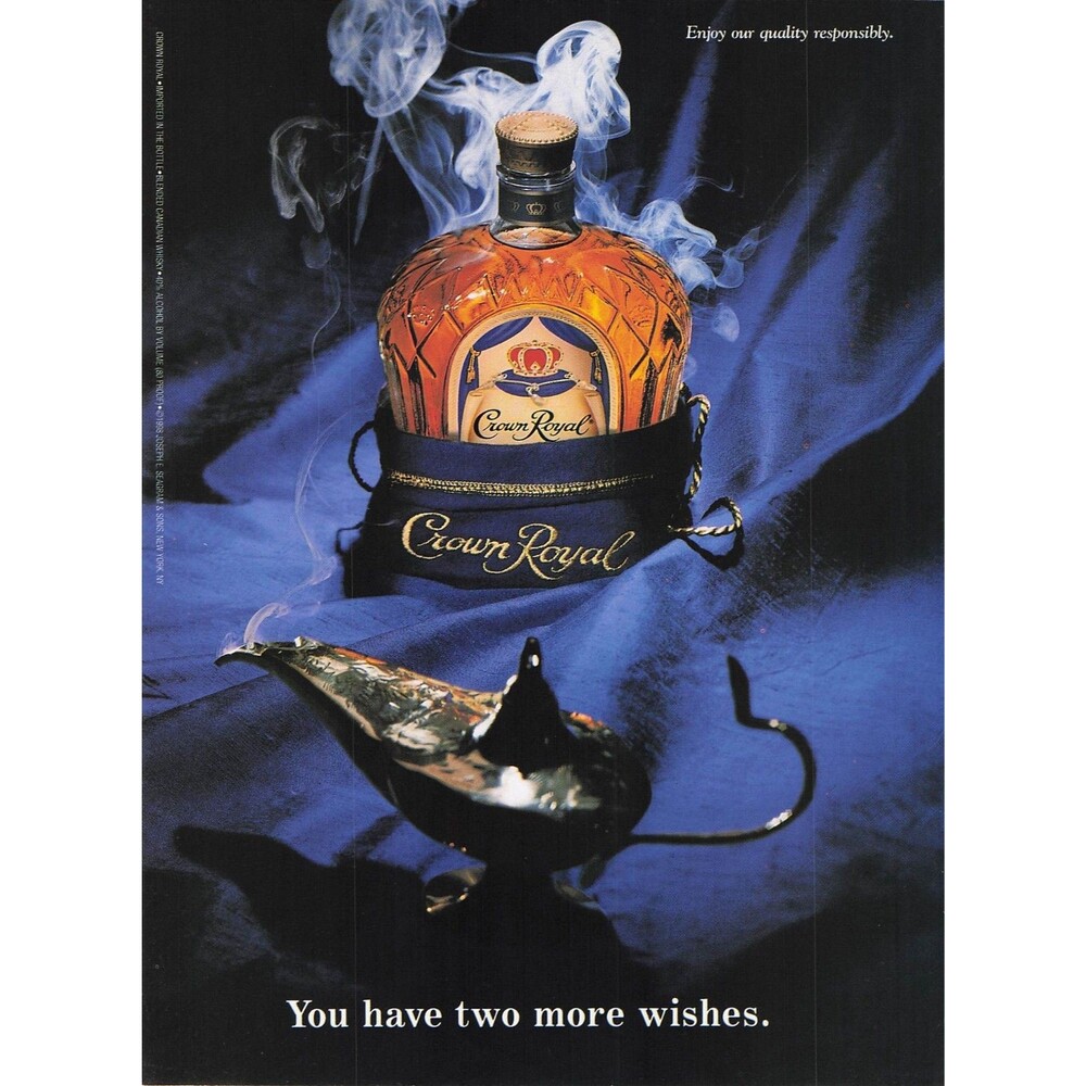 Crown Royal whiskey lamp wishes 2003 Print Ad Pinup Poster vintage man cave art